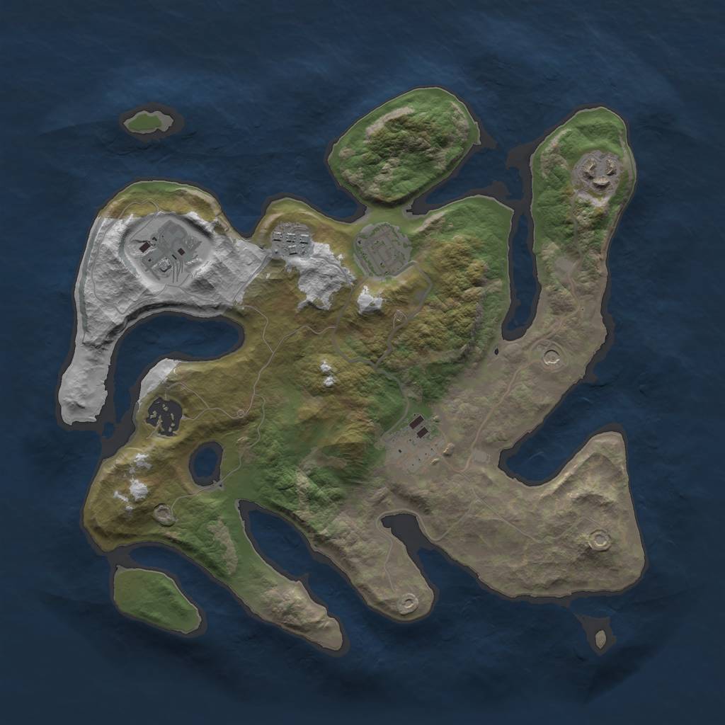 Rust Map: Barren, Size: 3000, Seed: 899298, 9 Monuments