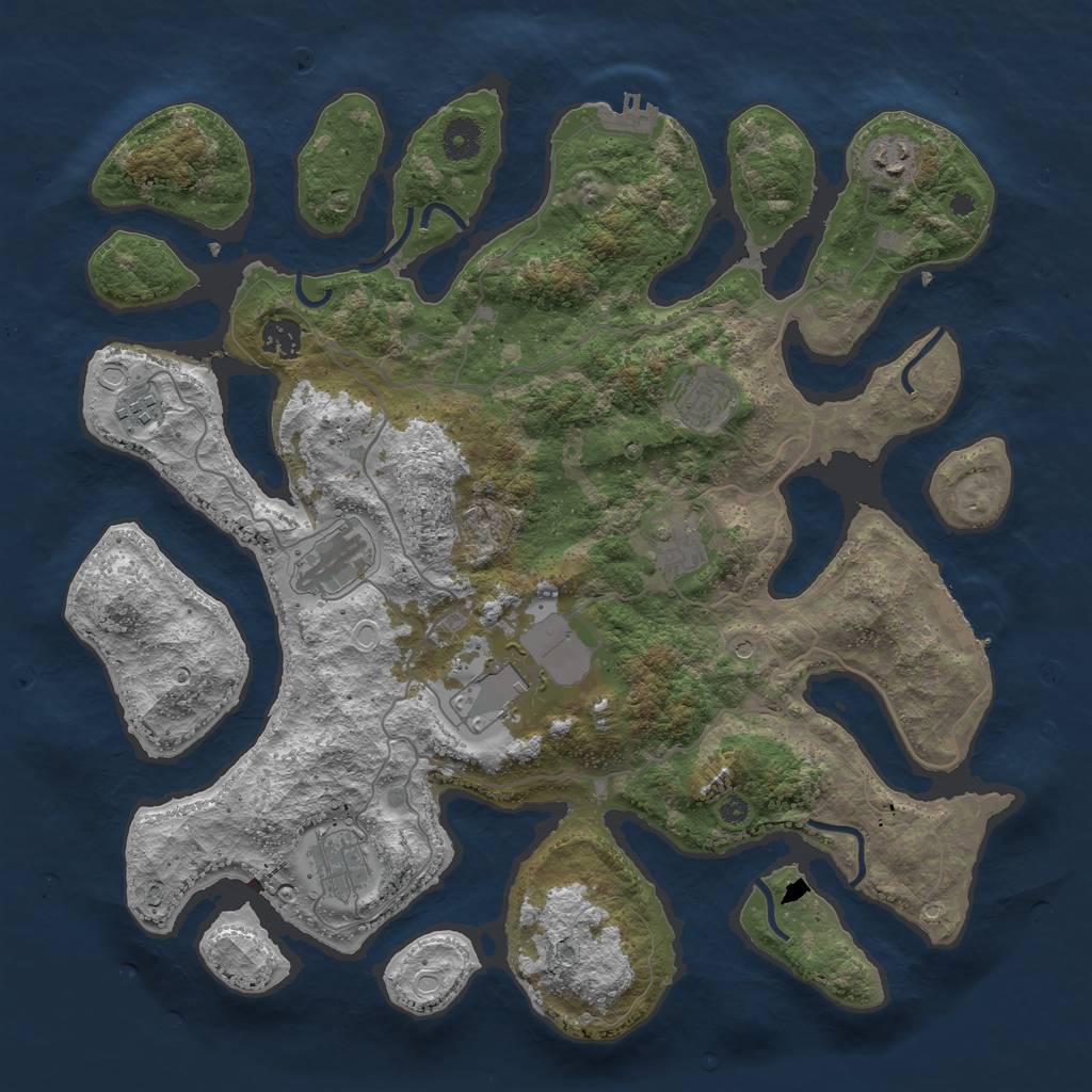 Rust Map: Procedural Map, Size: 4000, Seed: 4588, 16 Monuments