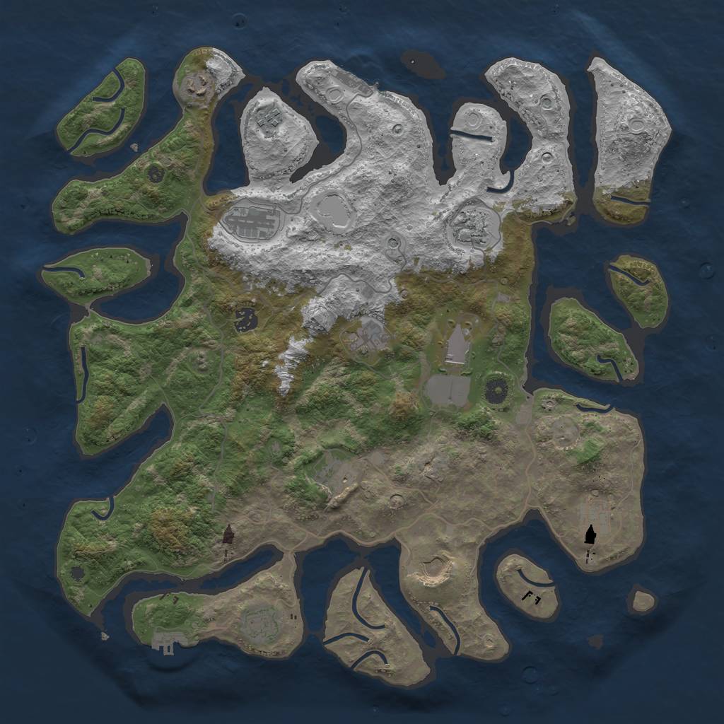Rust Map: Procedural Map, Size: 4400, Seed: 1112, 19 Monuments