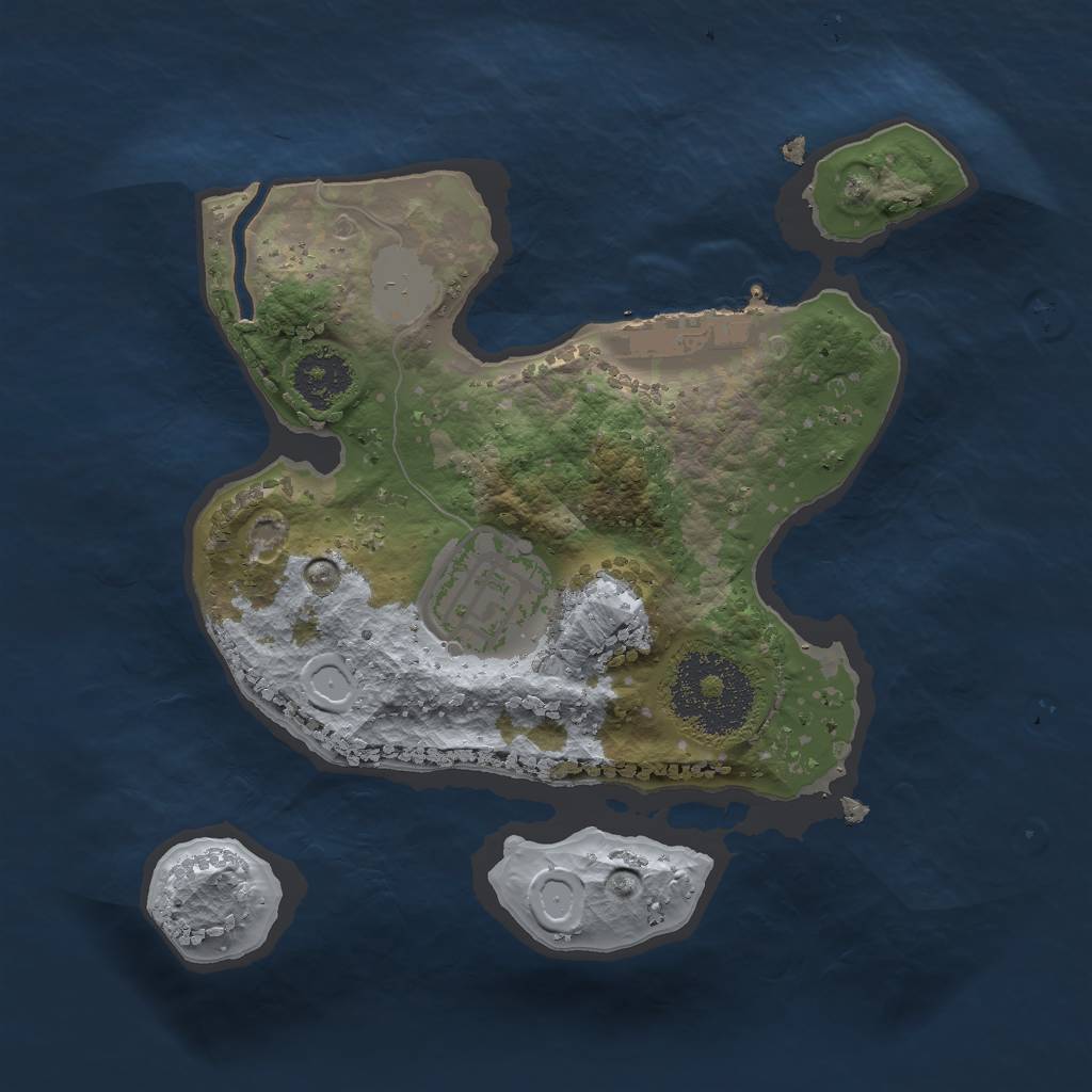 Rust Map: Procedural Map, Size: 2000, Seed: 500, 5 Monuments