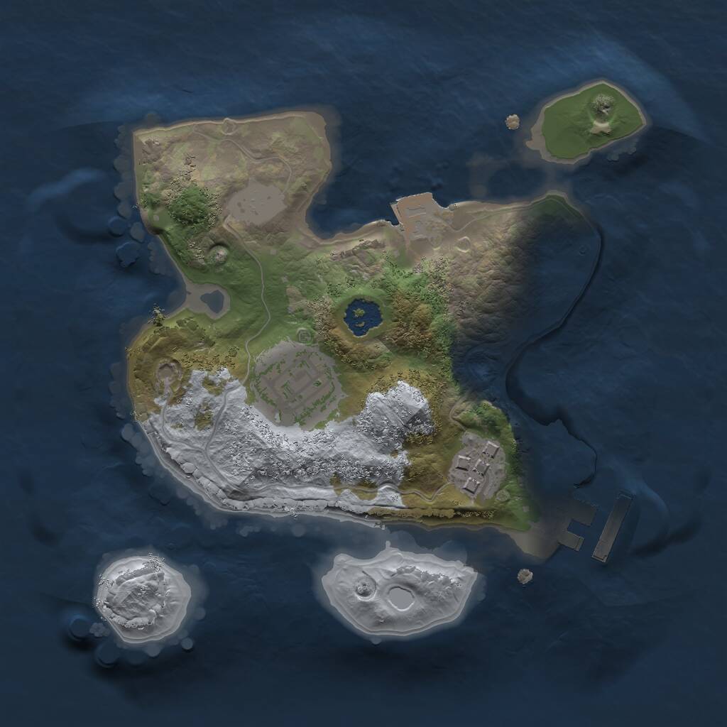 Rust Map: Procedural Map, Size: 2000, Seed: 500, 4 Monuments