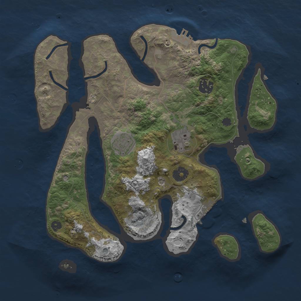 Rust Map: Procedural Map, Size: 3000, Seed: 395, 11 Monuments
