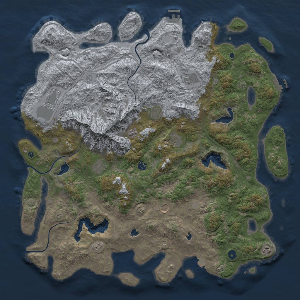 Rust Map: Procedural Map, Size: 5000, Seed: 1282976, 15 Monuments