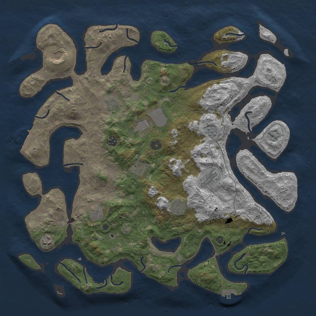 Rust Map: Procedural Map, Size: 4500, Seed: 1890098350, 18 Monuments