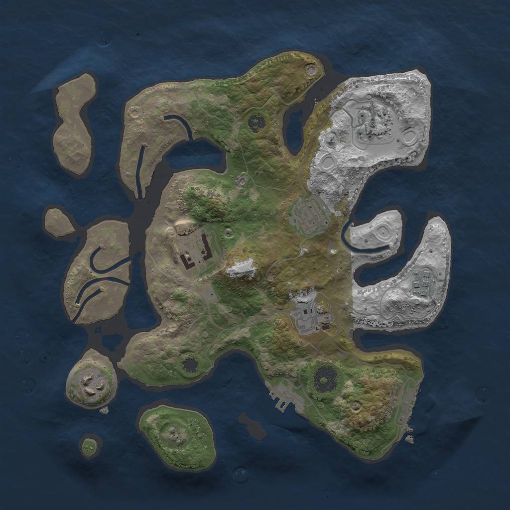 Rust Map: Procedural Map, Size: 3000, Seed: 106939, 13 Monuments
