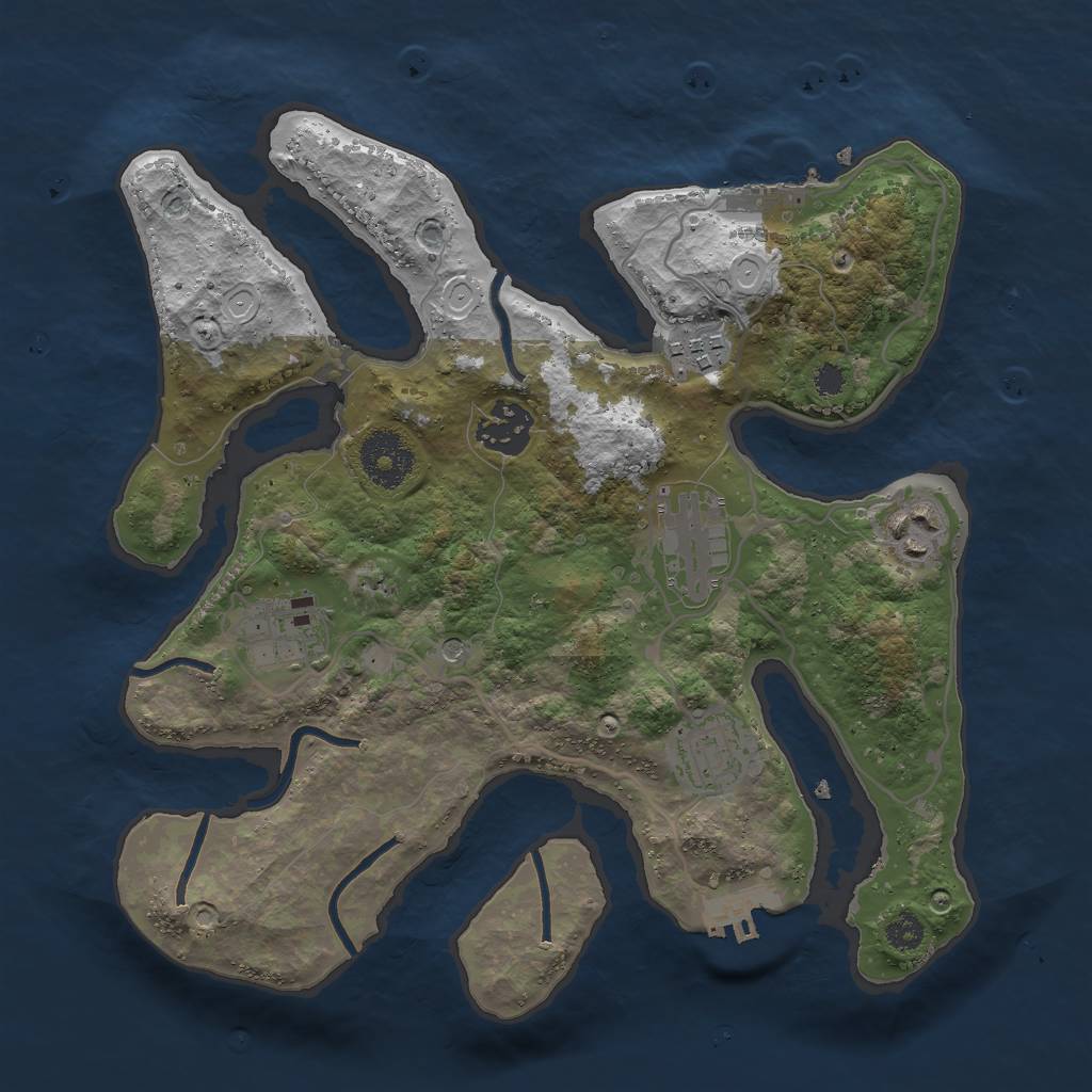 Rust Map: Procedural Map, Size: 3000, Seed: 1527859828, 14 Monuments