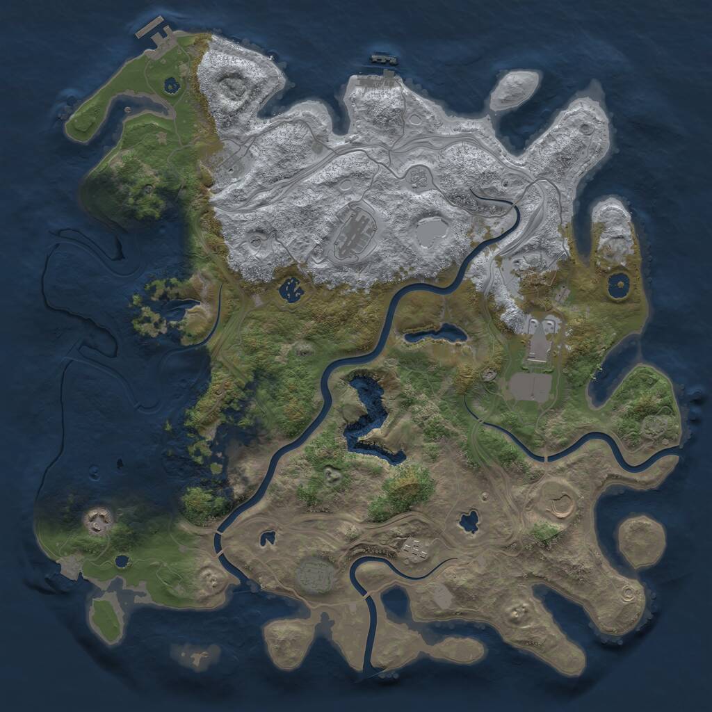 Rust Map: Procedural Map, Size: 4500, Seed: 305567895, 16 Monuments