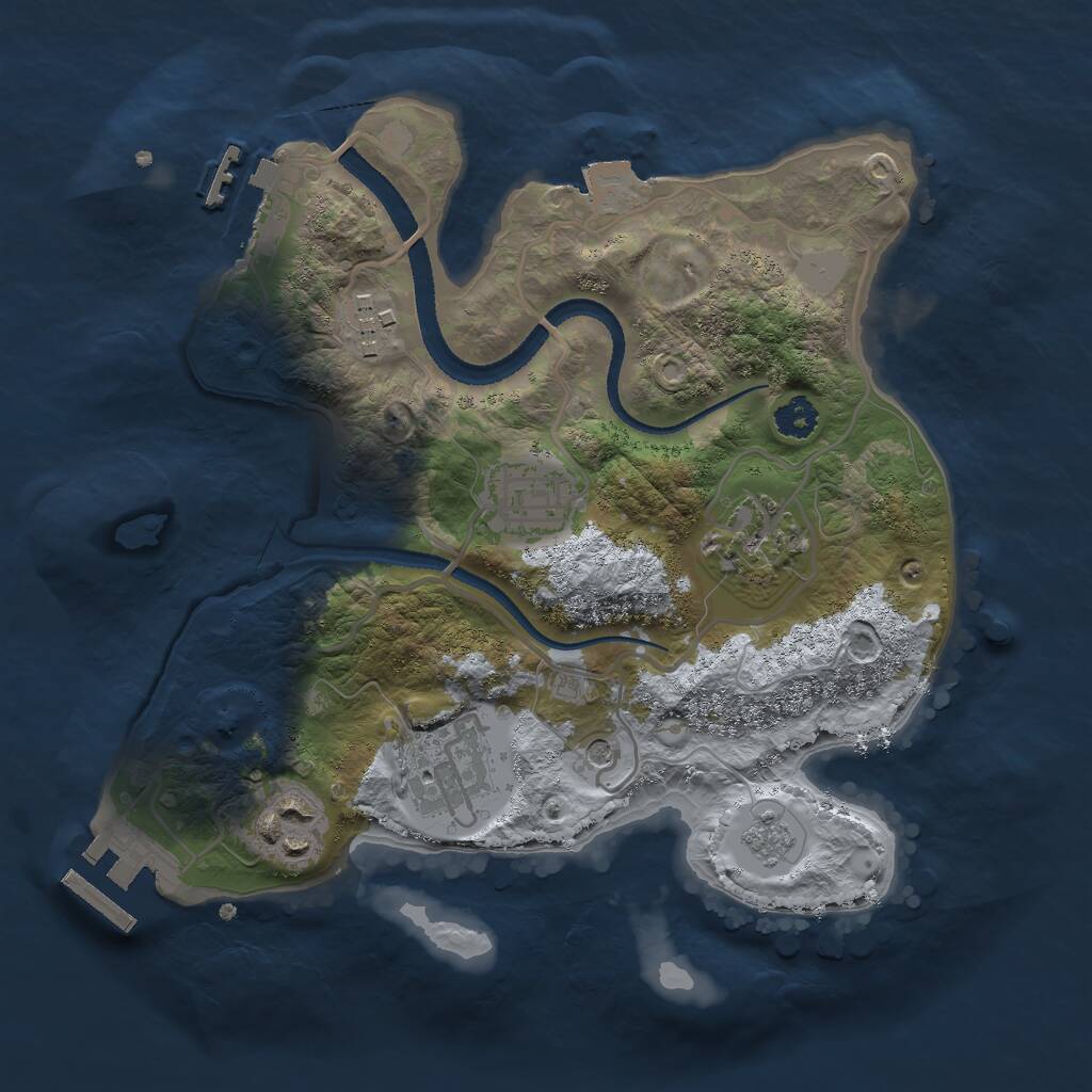 Rust Map: Procedural Map, Size: 2600, Seed: 4687579, 10 Monuments