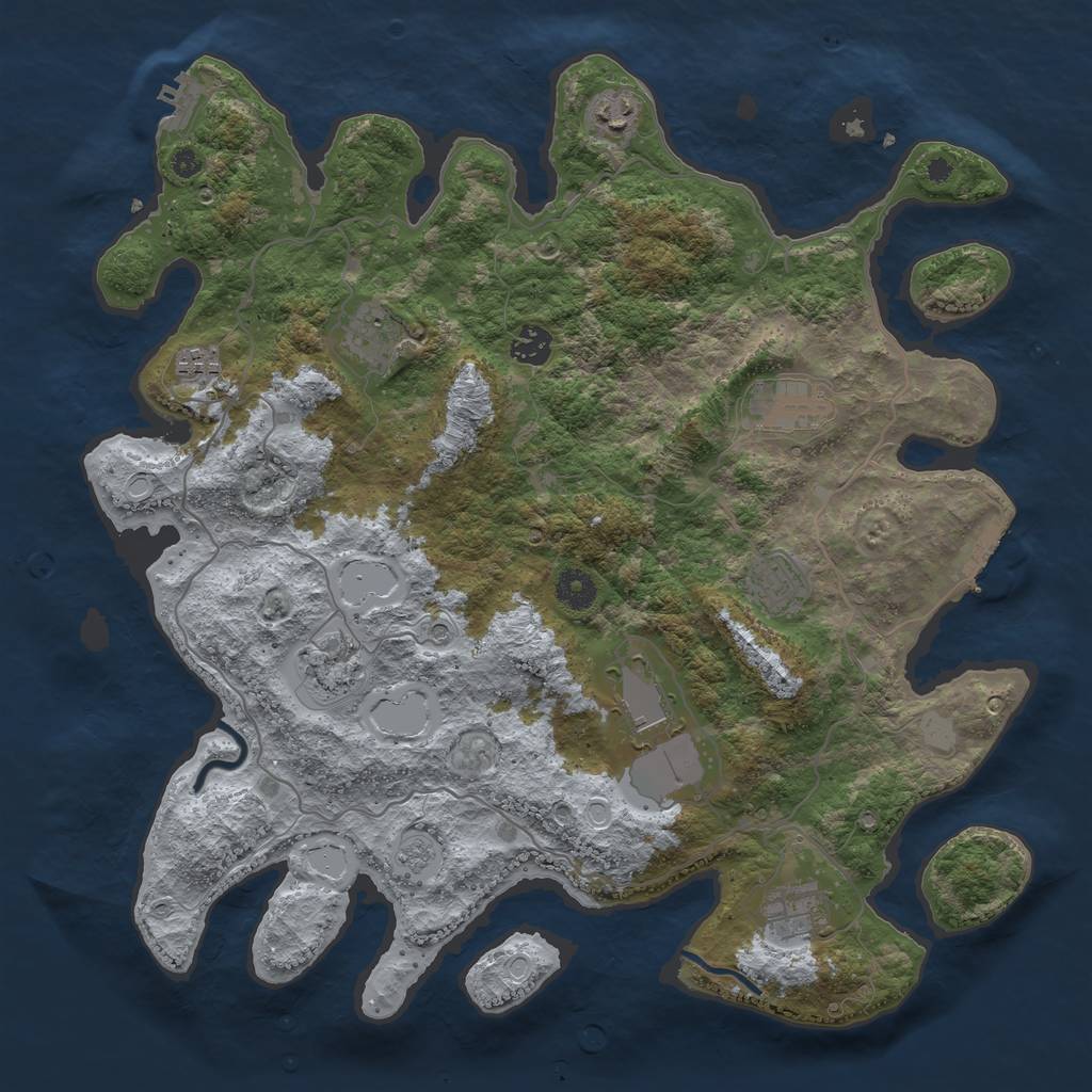 Rust Map: Procedural Map, Size: 4000, Seed: 1366604, 16 Monuments