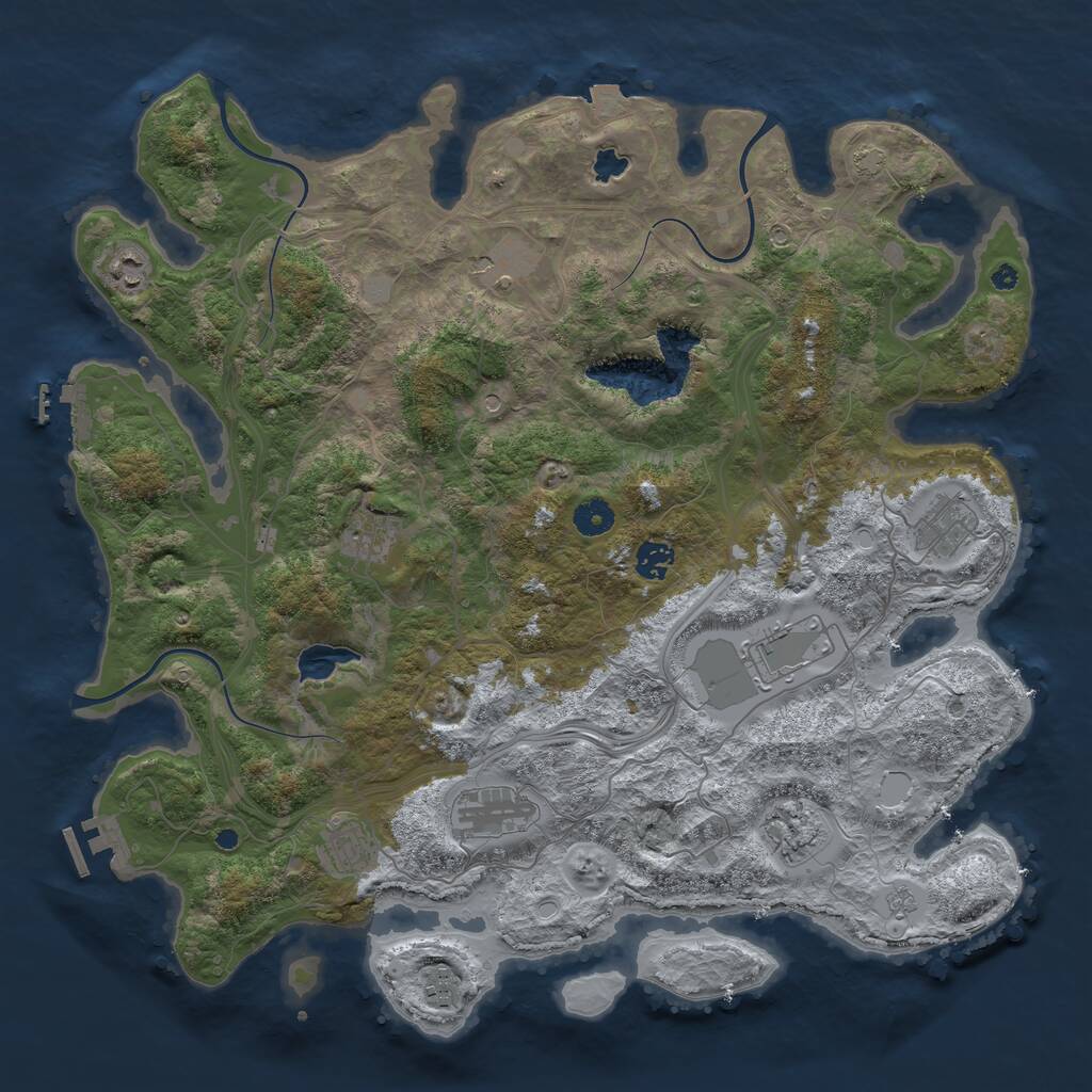 Rust Map: Procedural Map, Size: 4250, Seed: 13965, 16 Monuments