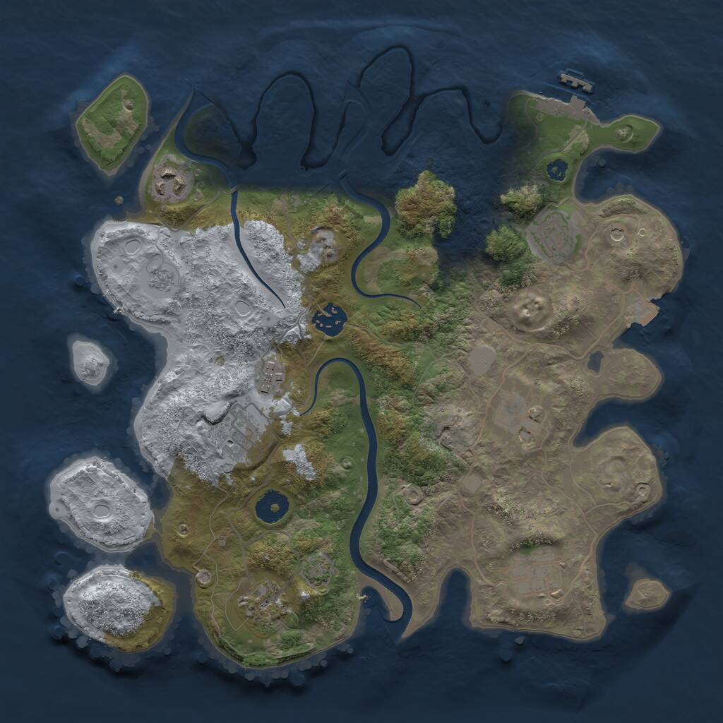 Rust Map: Procedural Map, Size: 3400, Seed: 12345, 13 Monuments