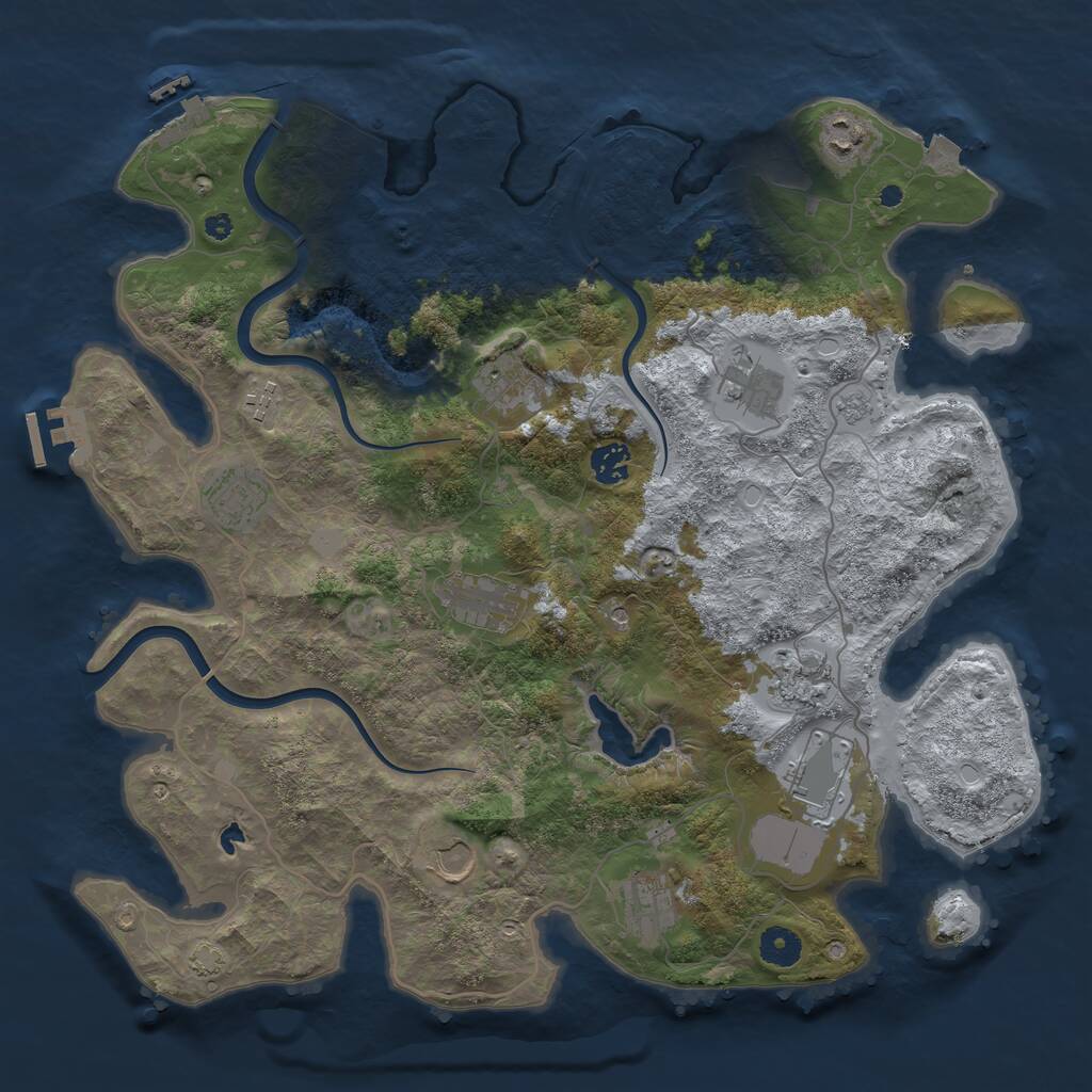 Rust Map: Procedural Map, Size: 4000, Seed: 815509195, 17 Monuments