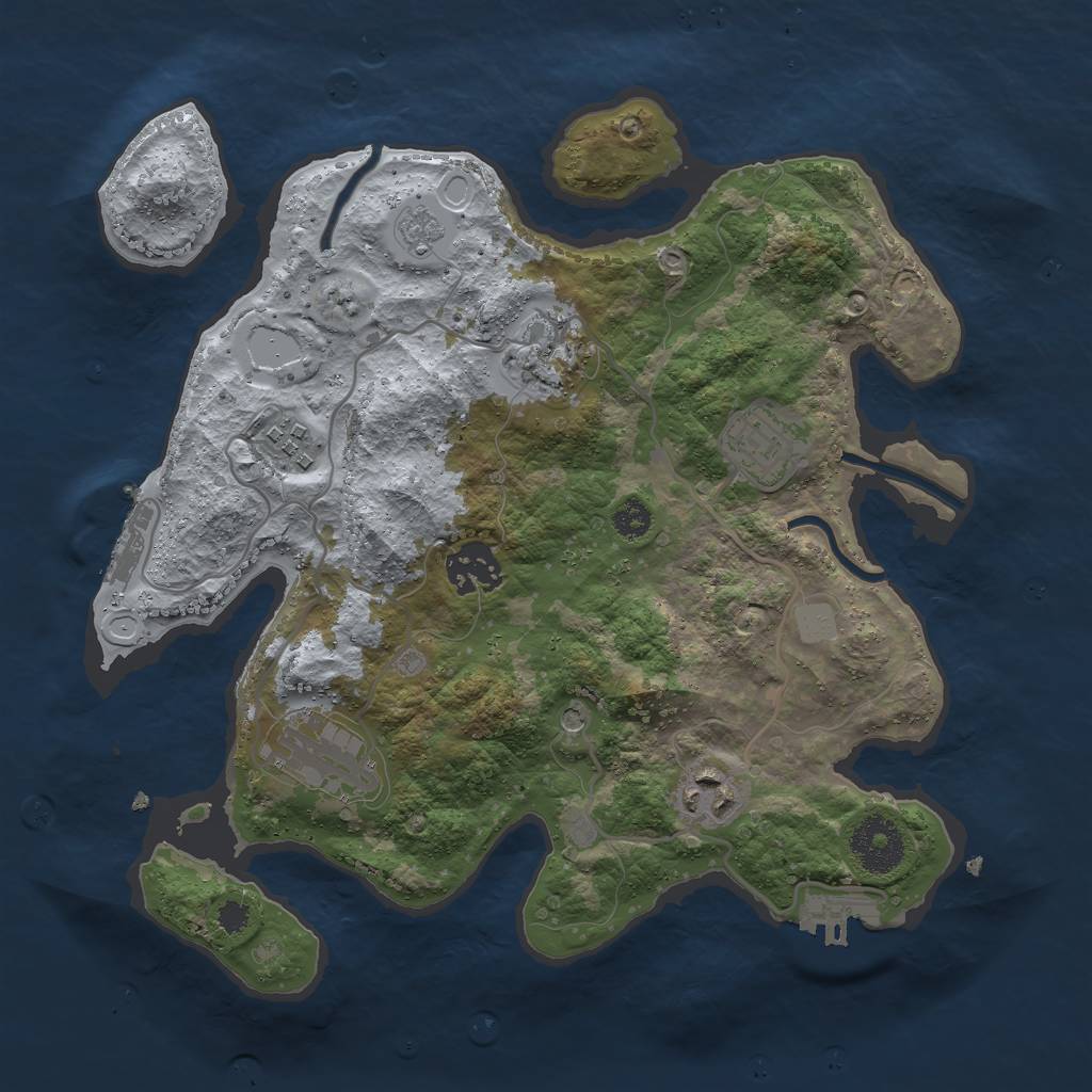 Rust Map: Procedural Map, Size: 3000, Seed: 54546564, 13 Monuments