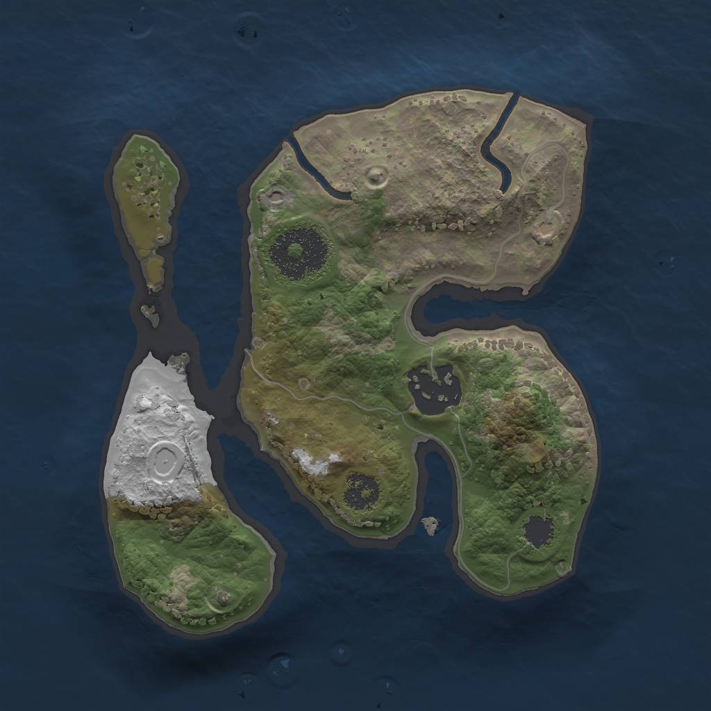 Rust Map: Procedural Map, Size: 2000, Seed: 6745, 6 Monuments