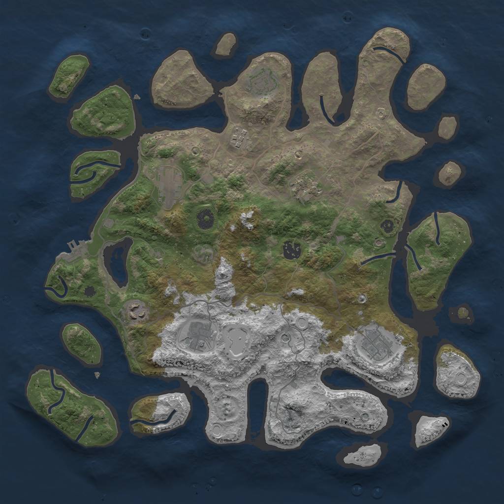 Rust Map: Procedural Map, Size: 4000, Seed: 540557, 15 Monuments