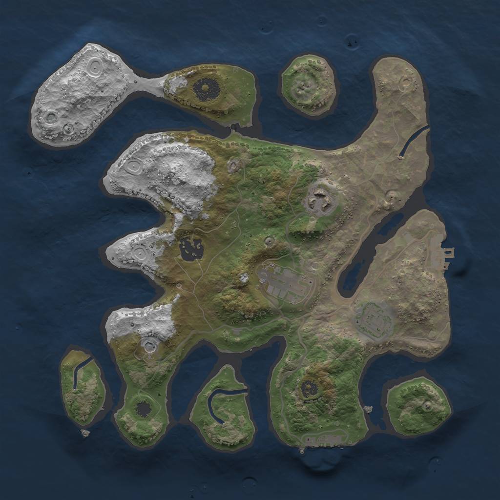 Rust Map: Procedural Map, Size: 3000, Seed: 710639, 12 Monuments