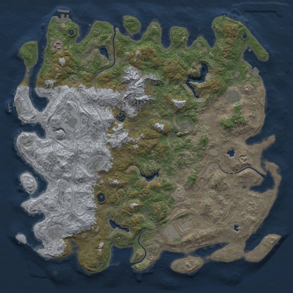 Rust Map: Procedural Map, Size: 5000, Seed: 113027746, 16 Monuments