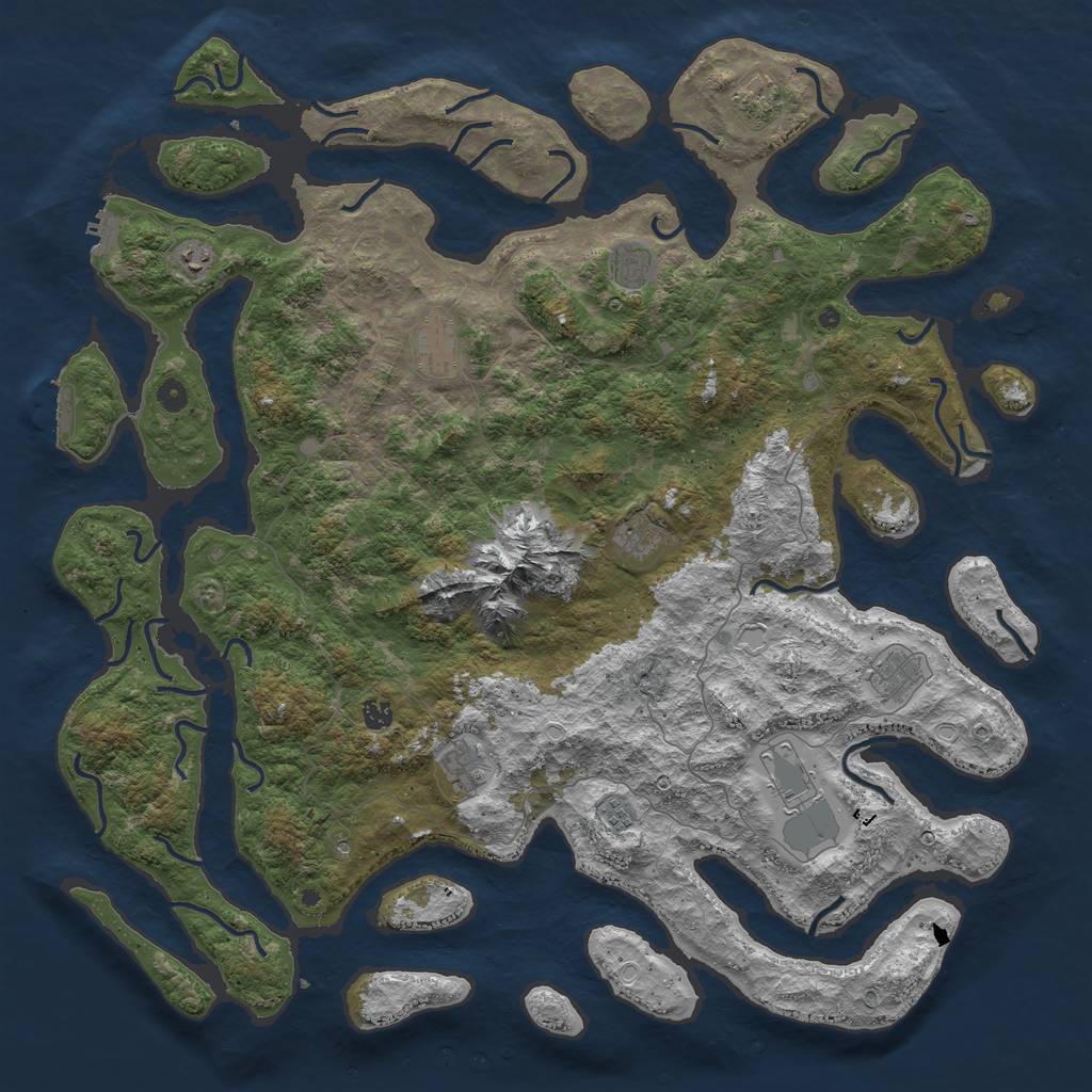 Rust Map: Procedural Map, Size: 5300, Seed: 1019176863, 18 Monuments
