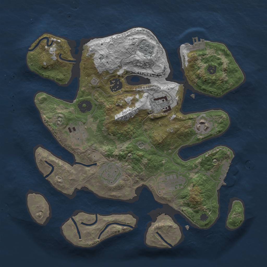 Rust Map: Procedural Map, Size: 3000, Seed: 1353444025, 15 Monuments