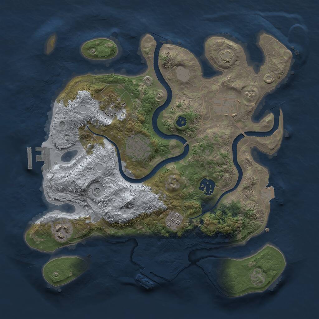 Rust Map: Procedural Map, Size: 3000, Seed: 2077667504, 11 Monuments