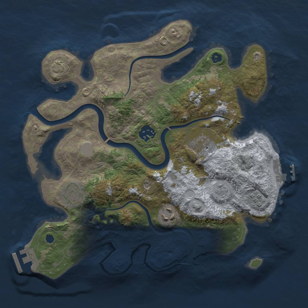 Rust Map: Procedural Map, Size: 3000, Seed: 691126, 11 Monuments