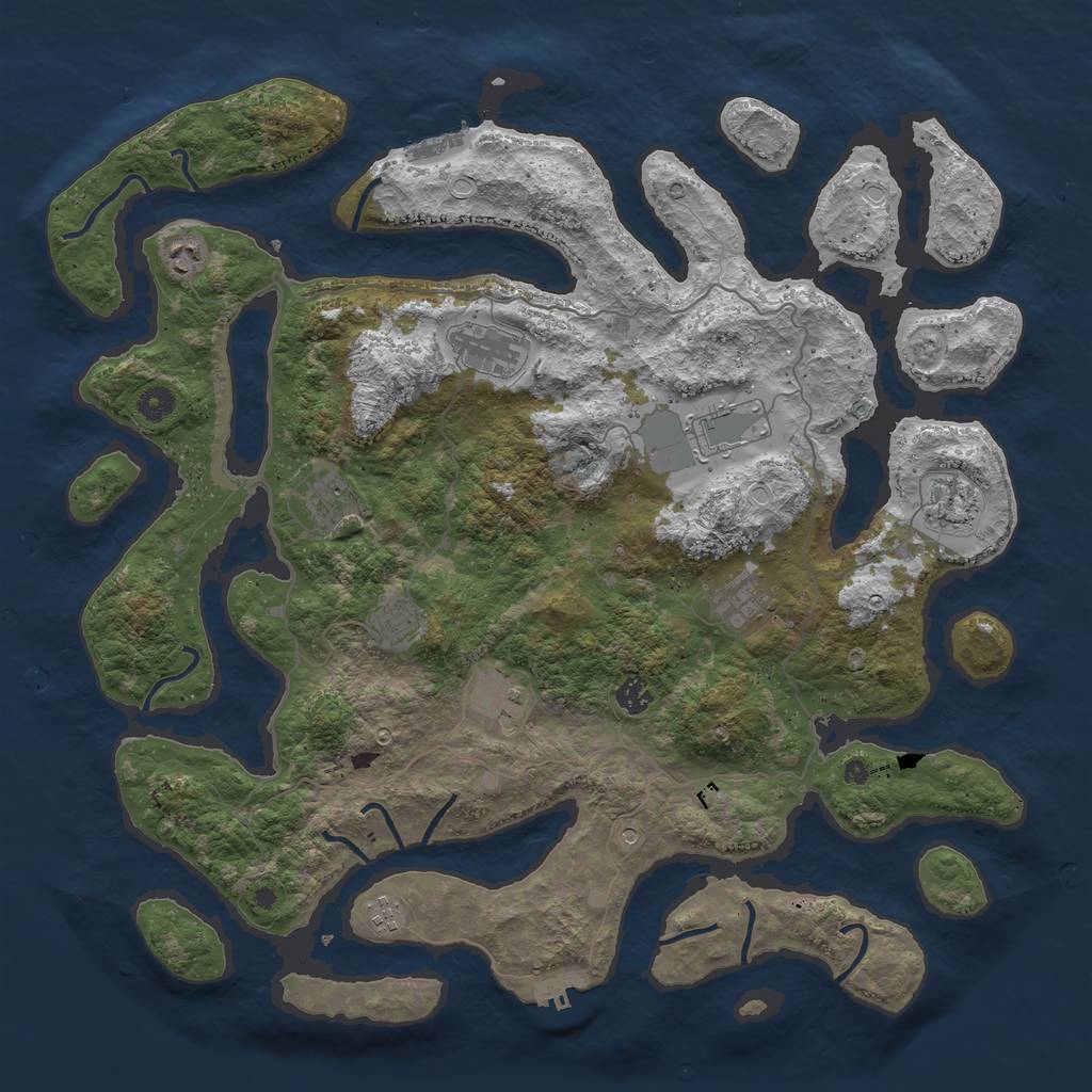 Rust Map: Procedural Map, Size: 4550, Seed: 28, 18 Monuments