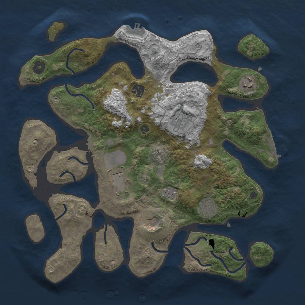 Rust Map: Procedural Map, Size: 3600, Seed: 319969730, 15 Monuments