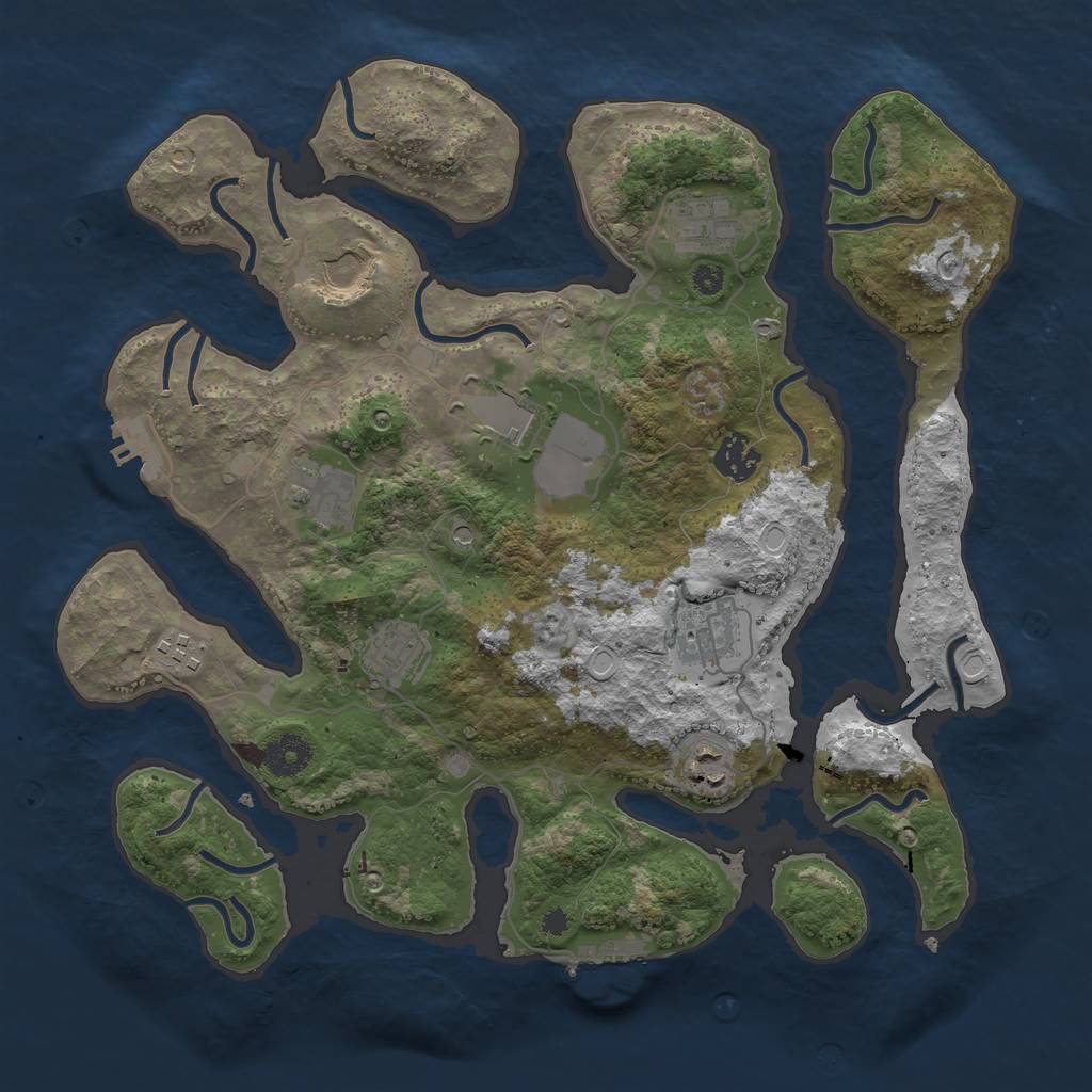 Rust Map: Procedural Map, Size: 3600, Seed: 1771858169, 17 Monuments