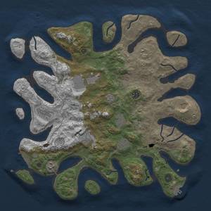 Thumbnail Rust Map: Procedural Map, Size: 4000, Seed: 776970725, 18 Monuments