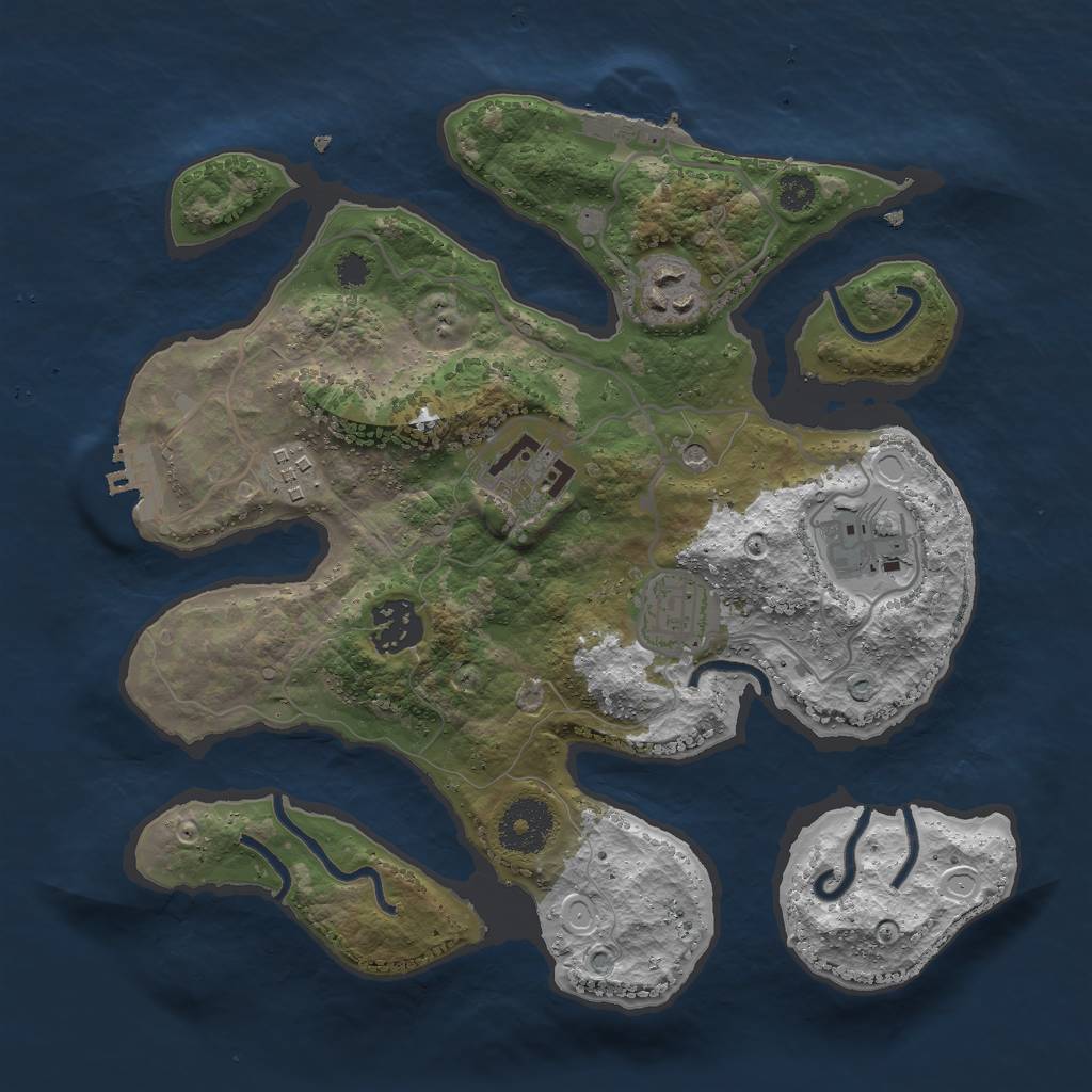 Rust Map: Procedural Map, Size: 3000, Seed: 1279723687, 14 Monuments