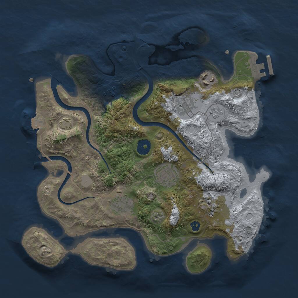 Rust Map: Procedural Map, Size: 3000, Seed: 933766858, 11 Monuments