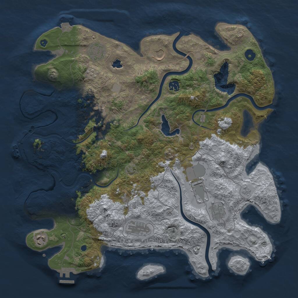 Rust Map: Procedural Map, Size: 4100, Seed: 604112021, 15 Monuments