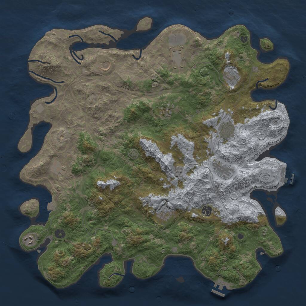 Rust Map: Procedural Map, Size: 4500, Seed: 1732089828, 17 Monuments