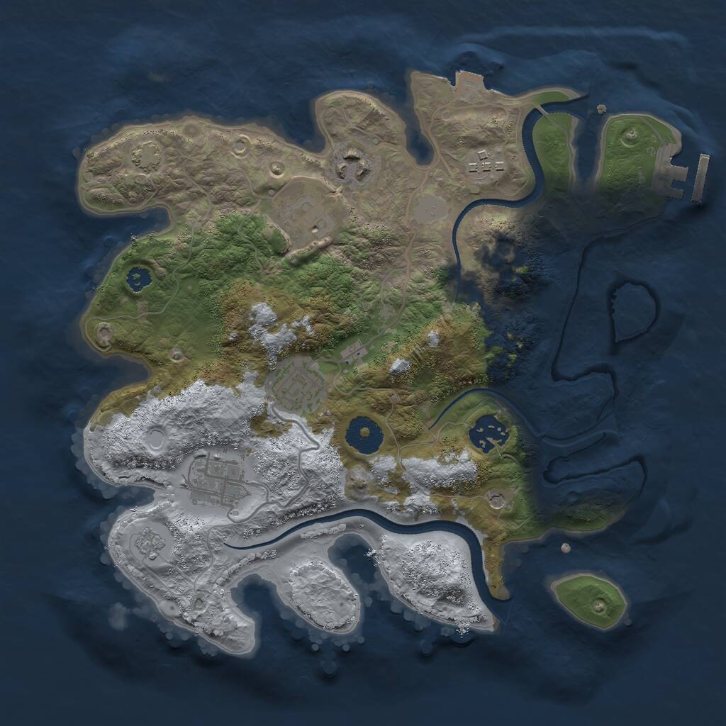 Rust Map: Procedural Map, Size: 3000, Seed: 1757457592, 11 Monuments