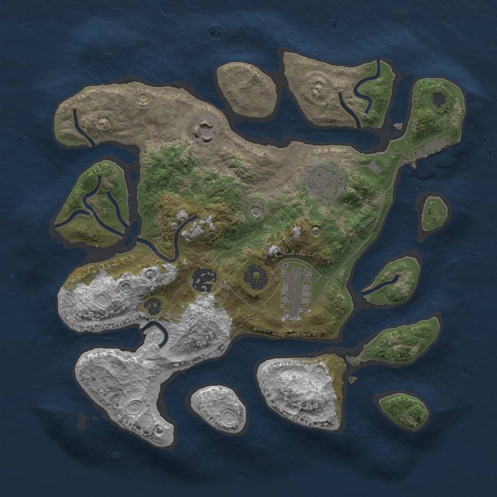 Rust Map: Procedural Map, Size: 3000, Seed: 1757457592, 11 Monuments