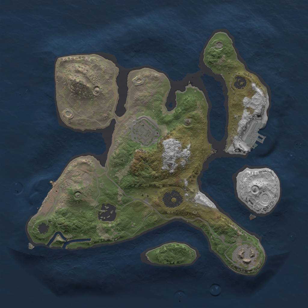 Rust Map: Procedural Map, Size: 2500, Seed: 3252352, 10 Monuments