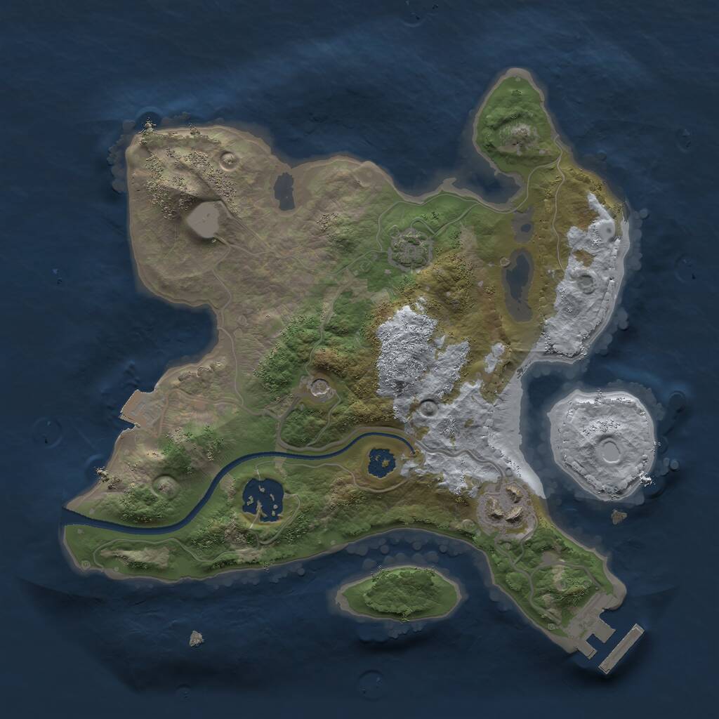 Rust Map: Procedural Map, Size: 2500, Seed: 3252352, 6 Monuments