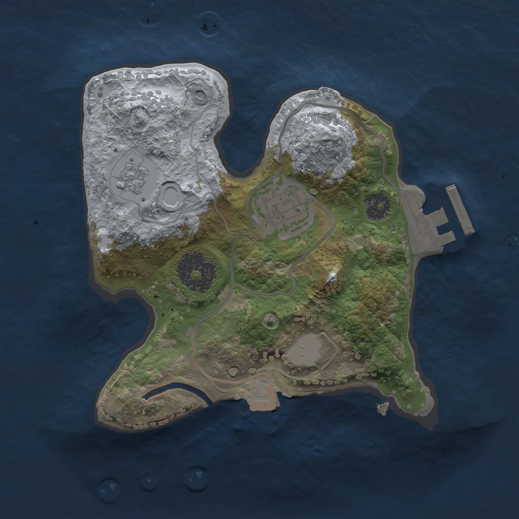 Rust Map: Procedural Map, Size: 2000, Seed: 1336, 4 Monuments