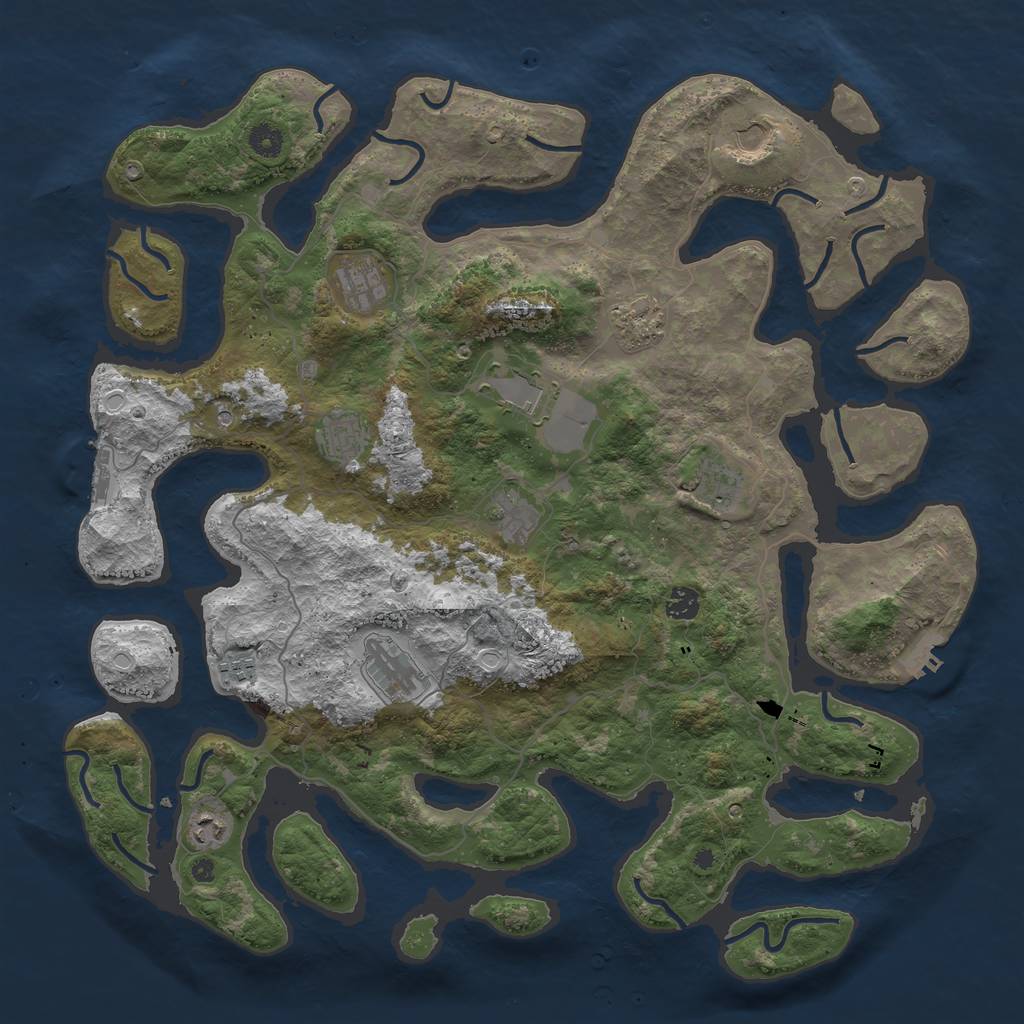 Rust Map: Procedural Map, Size: 4500, Seed: 998353915, 19 Monuments