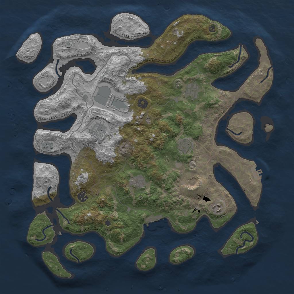 Rust Map: Procedural Map, Size: 4250, Seed: 1451187109, 17 Monuments
