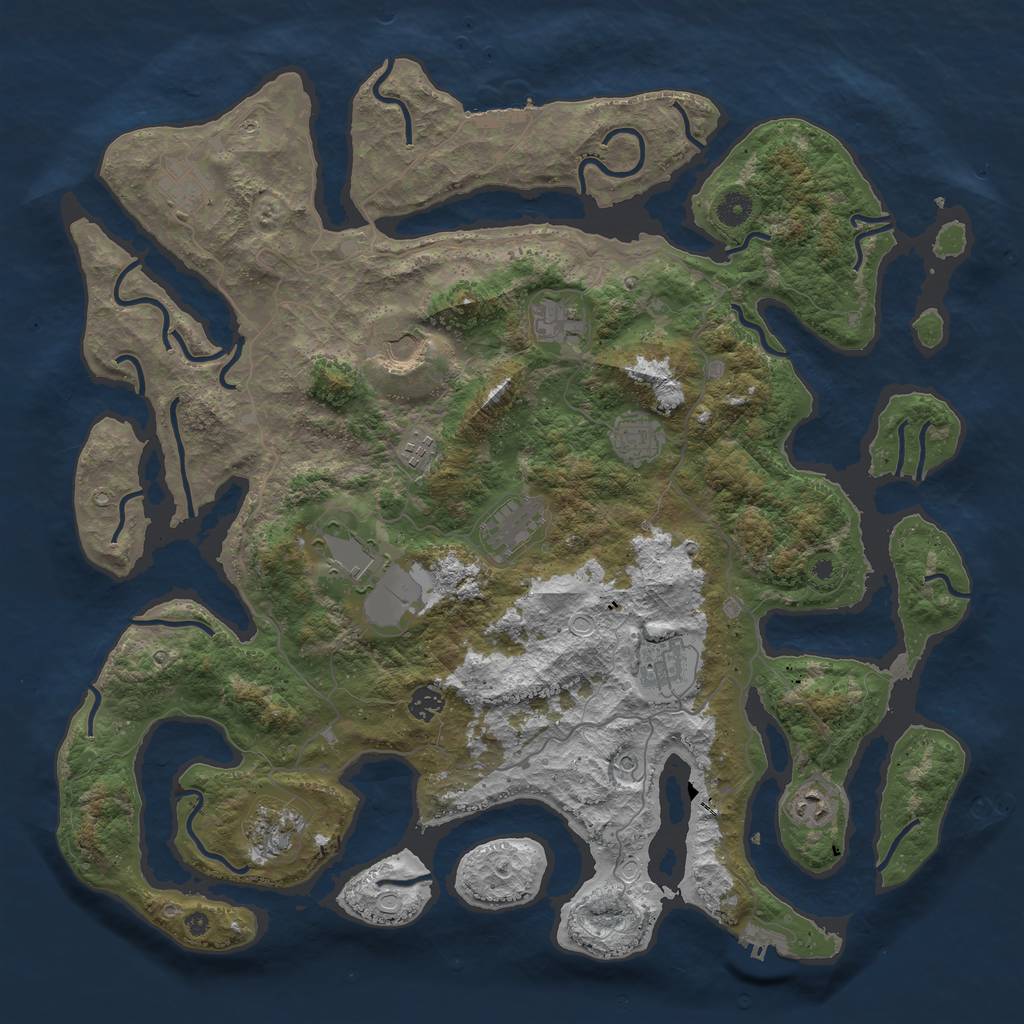 Rust Map: Procedural Map, Size: 4500, Seed: 589548511, 19 Monuments