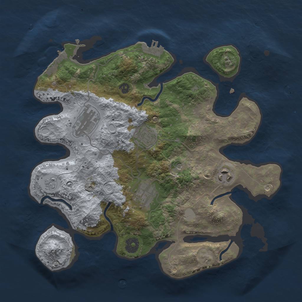Rust Map: Procedural Map, Size: 3000, Seed: 97651354, 11 Monuments