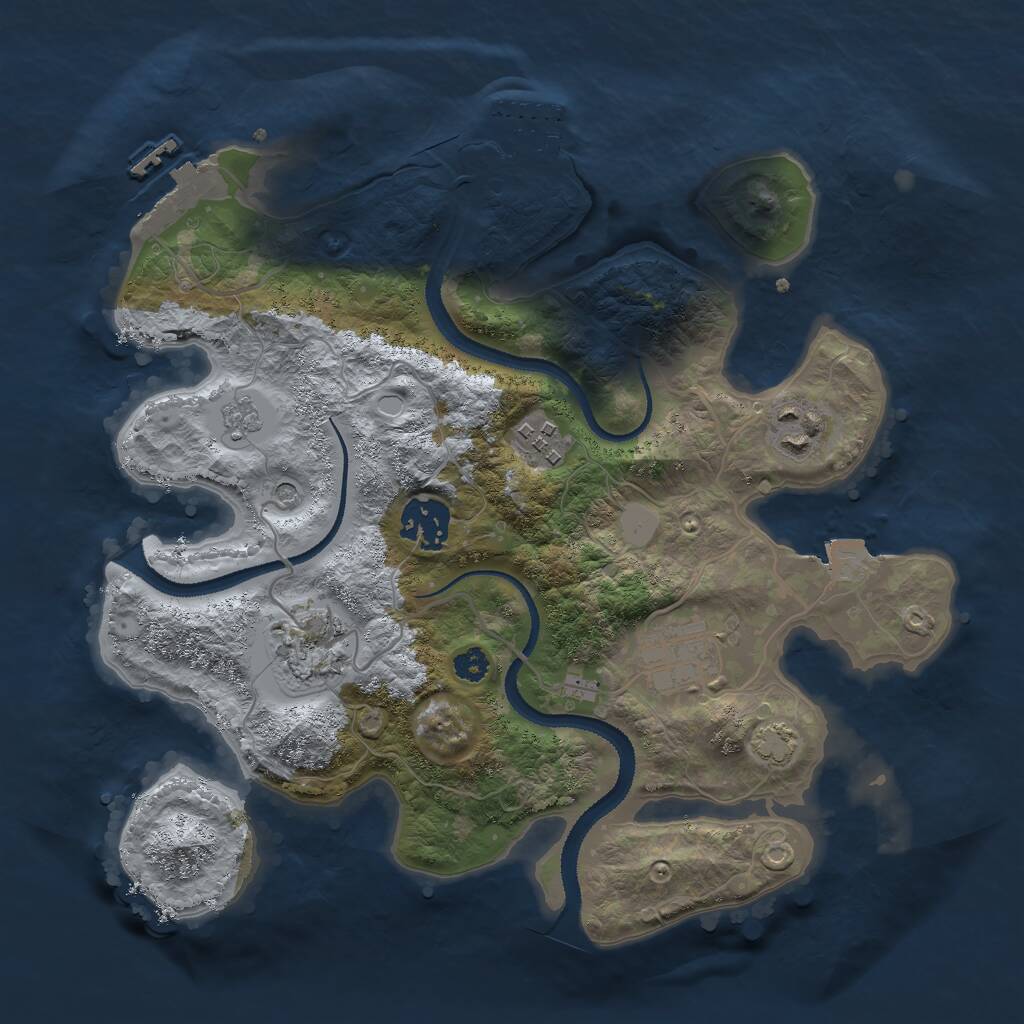 Rust Map: Procedural Map, Size: 3000, Seed: 97651354, 11 Monuments