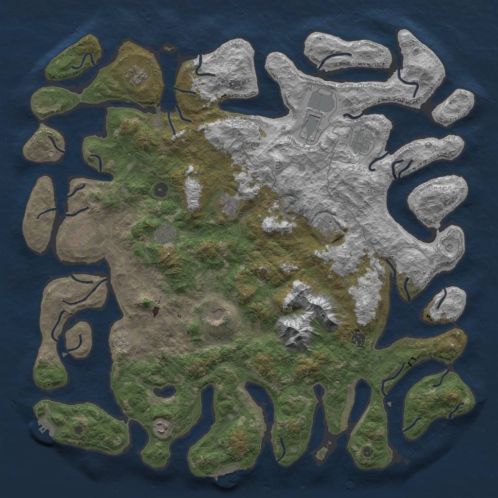 Rust Map: Procedural Map, Size: 5300, Seed: 439516865, 19 Monuments