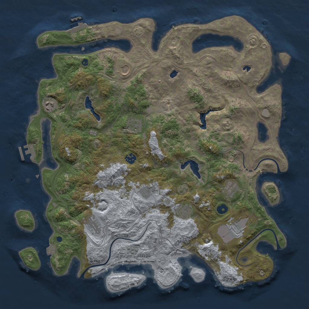 Rust Map: Procedural Map, Size: 4500, Seed: 84933536, 16 Monuments