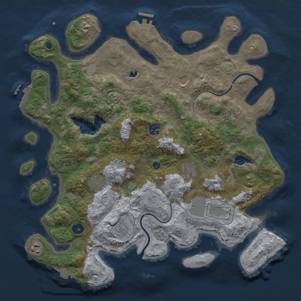 Rust Map: Procedural Map, Size: 4000, Seed: 921115, 15 Monuments