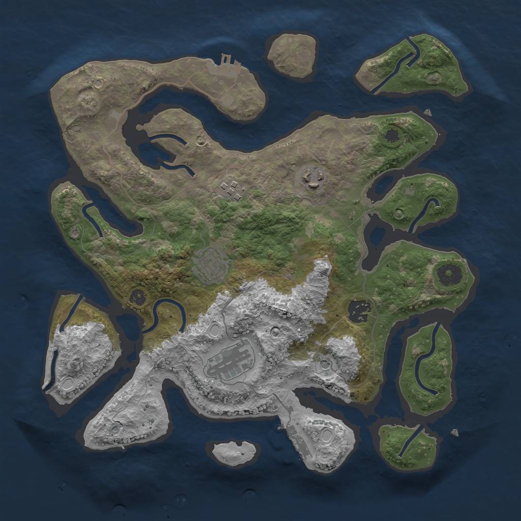 Rust Map: Procedural Map, Size: 3333, Seed: 77777777, 13 Monuments