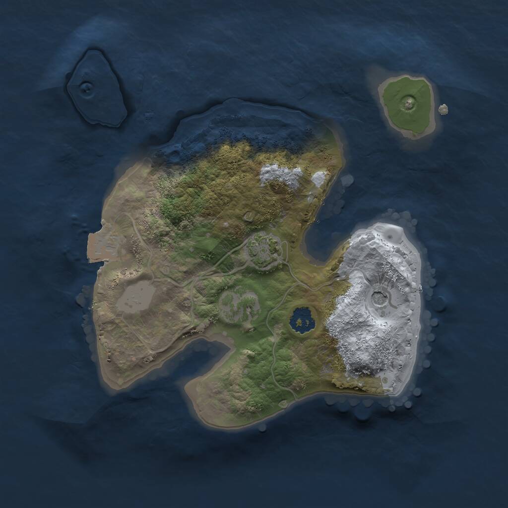 Rust Map: Procedural Map, Size: 2000, Seed: 8454312, 3 Monuments