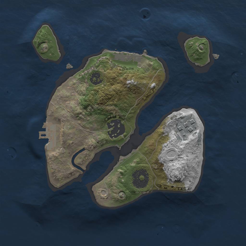 Rust Map: Procedural Map, Size: 2000, Seed: 8454312, 9 Monuments