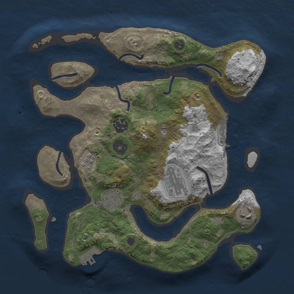 Rust Map: Procedural Map, Size: 3000, Seed: 1284749099, 13 Monuments